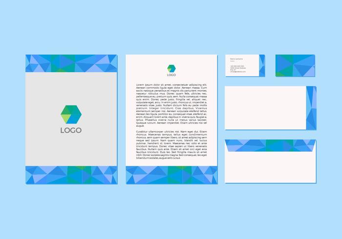 Diseño azul del papel con membrete del vector