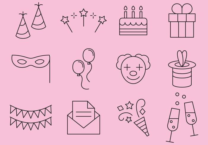 Party Line Icons vector