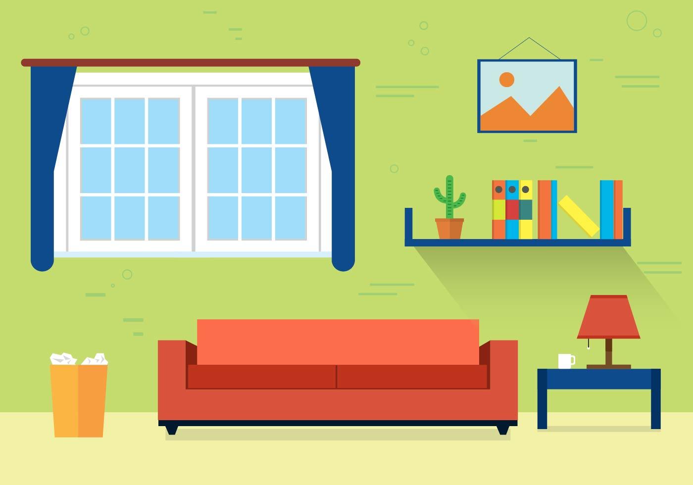 free living room vector illustration