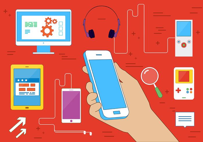 Dispositivos multimedia libres del vector
