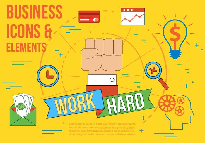 Free Work Hard Vector Illustration