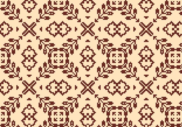 Stitching Brown Floral Pattern vector