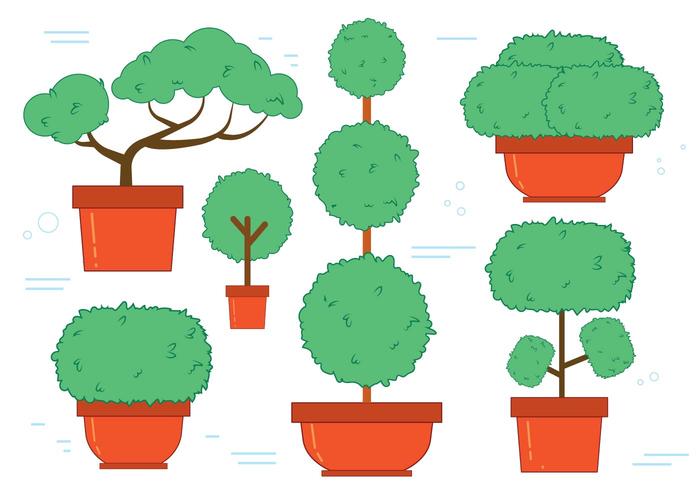 Free Bonsai Tree Vector Set