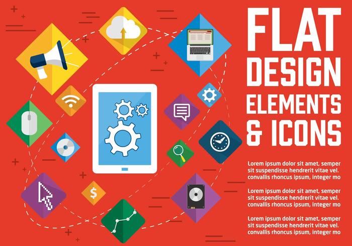 Iconos libres del vector del diseño plano