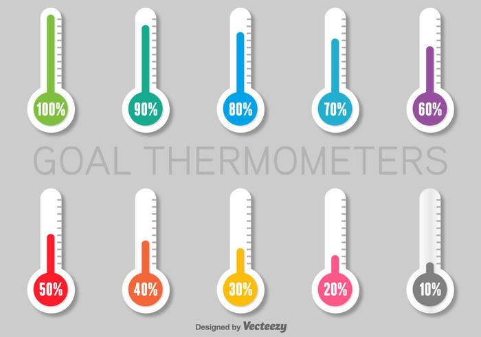 Termómetros de papel Infographics coloridos vector