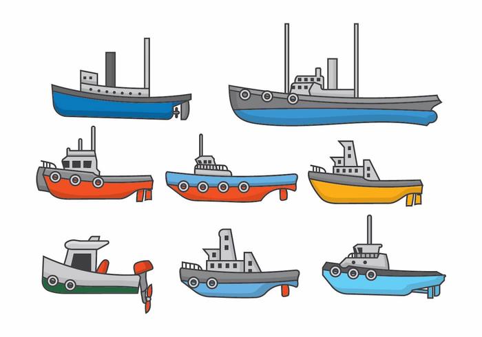 Tugboat Set vector