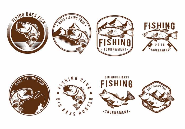 Download Bass Fish Badge Set 114022 - Download Free Vectors, Clipart Graphics & Vector Art