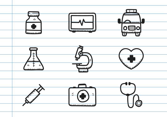 Doodle del icono médico vector