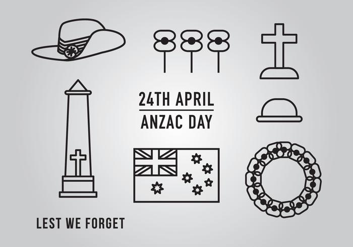 Anzac Day Element Vectors