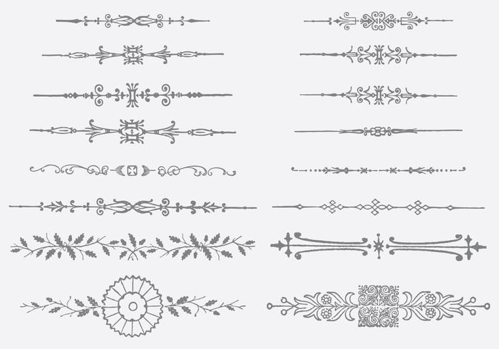 Divisores ornamentales vector