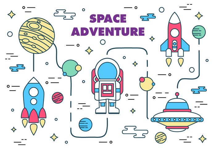 Free Space Adventure Vector Illustration