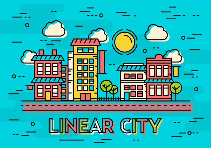Free Linear City Vector Landscape
