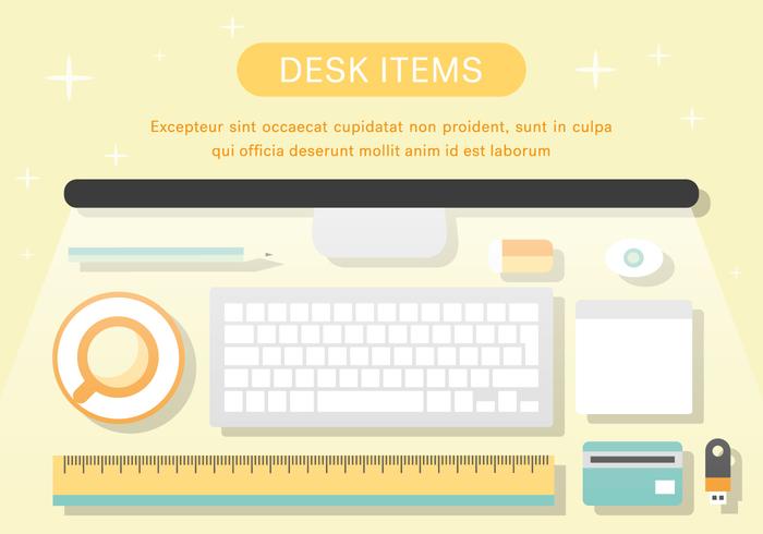 Free Desk Items Vector Illustration