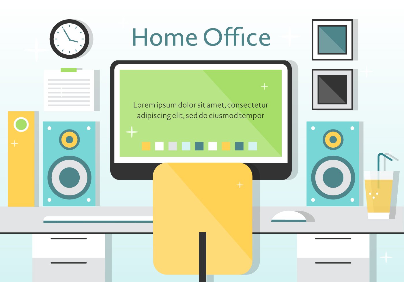 Download Free Vector Home Office Illustration 114208 - Download ...