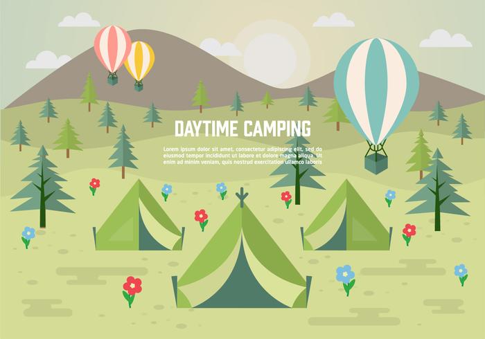 Free Daytime Vector Camping