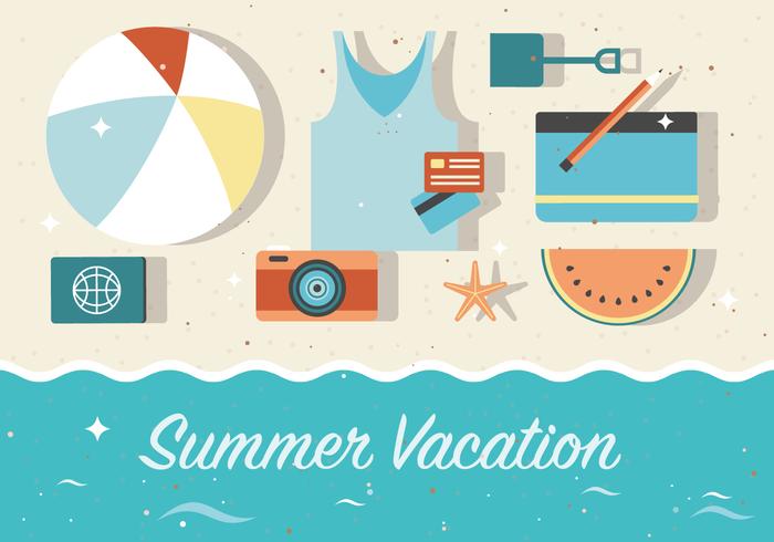 Free Summer Vacation Vector Background