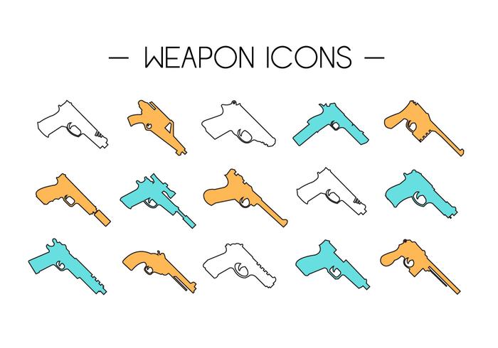 Iconos de colección de armas vector