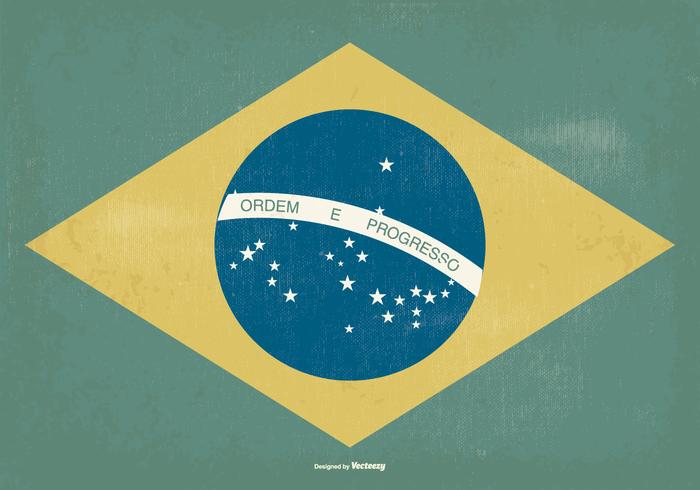 Bandera de Brasil del viejo estilo vector