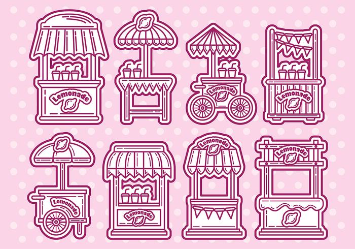 Lemonade Stand Vector Icons