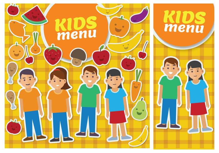 Kids Menu Card Template vector