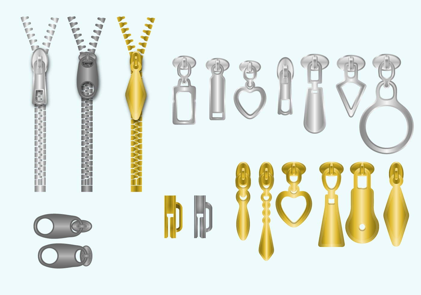 Zippers Pull Vector Set Download Free Vector Art, Stock Graphics & Images