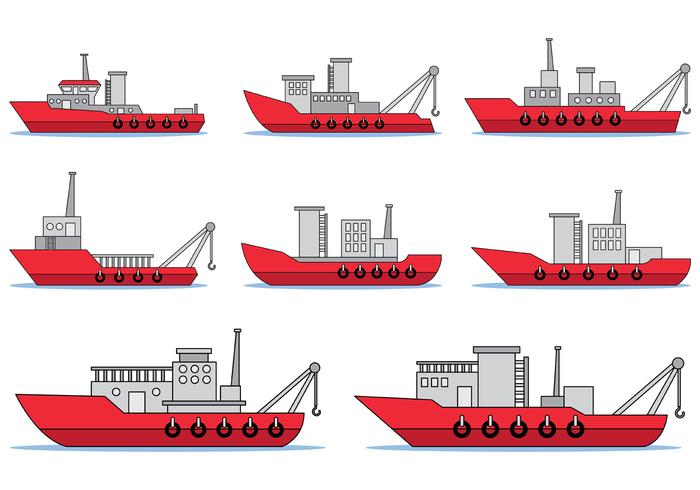 Set Of Tugboat Vector