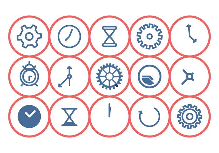 Clock Icon Set vector