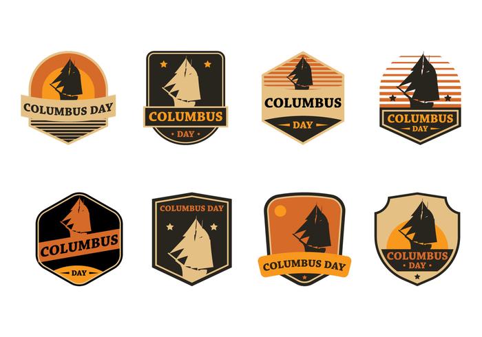 Columbus Day Badge vector