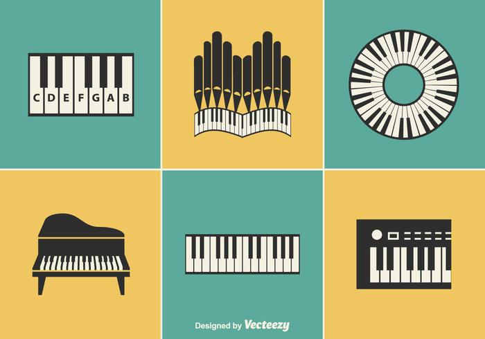 Free Vector de instrumentos de teclado de diseño