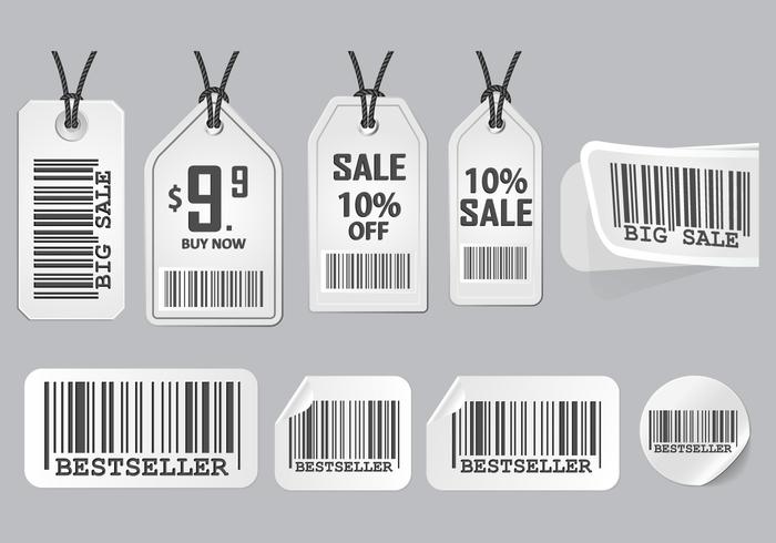 Barcode Advertisement Sticker Design Vector set Barcode Advertisement Sticker Design Vector set