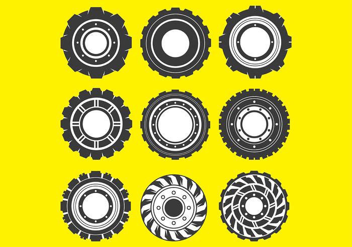 Tractor Tire Vector Icons