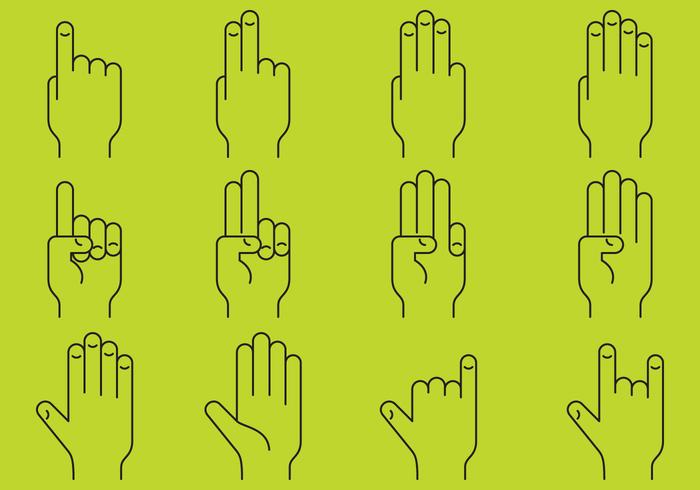 Hands Line Icons vector