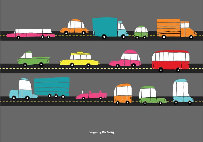 Hand Drawn Traffic Car Vectors