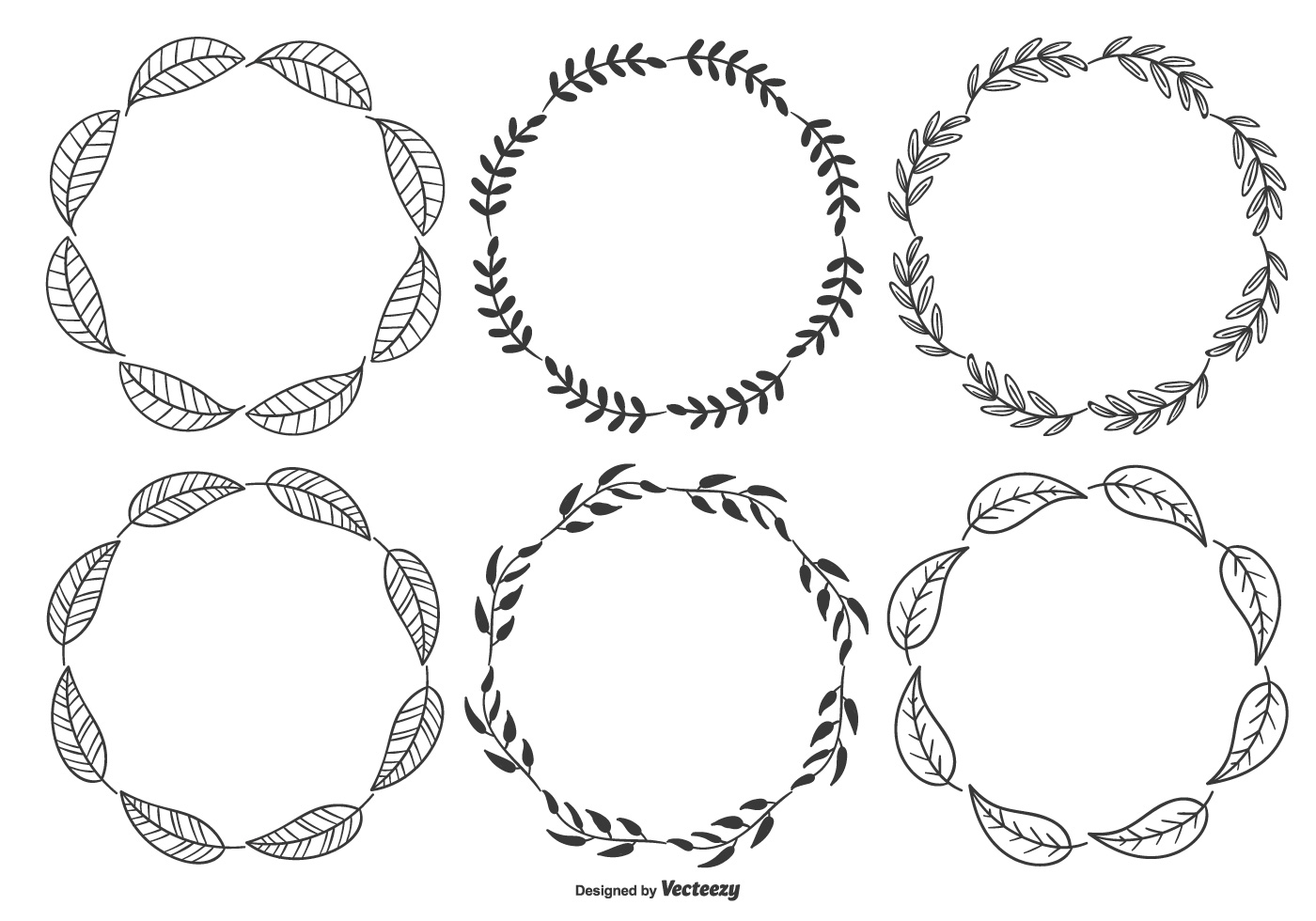 Download Sketchy Leaf Frames - Download Free Vectors, Clipart ...