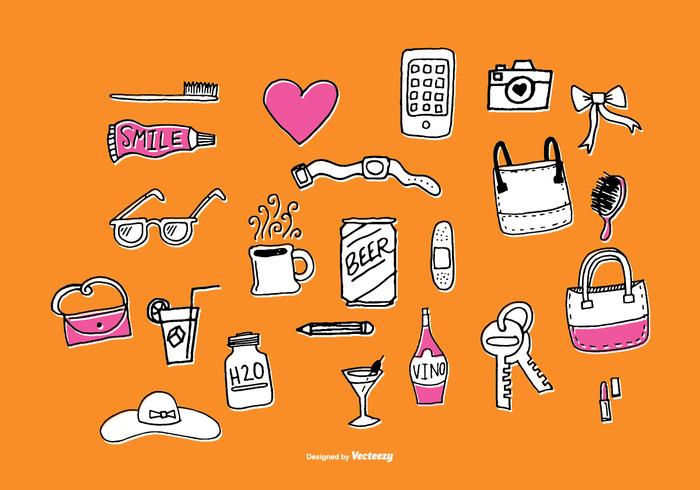 Fun Hand Drawn Accessories Vectors