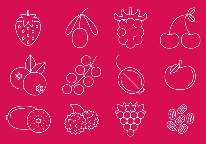 Berries Line Icons vector