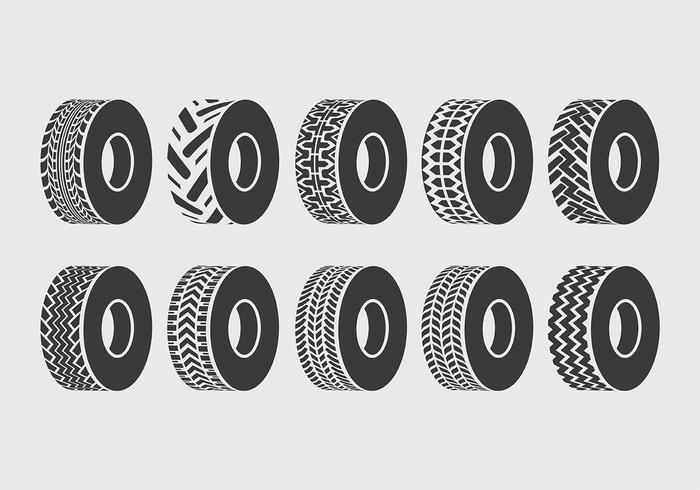 Tractor Tire Vector Icons