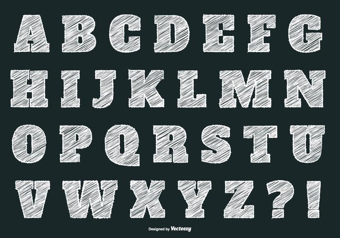 Chalk Style Alphabet vector