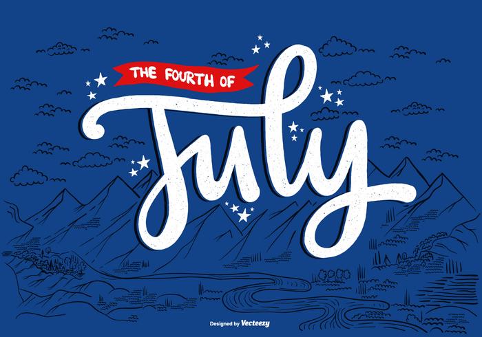 4th of July American Landscape Vector