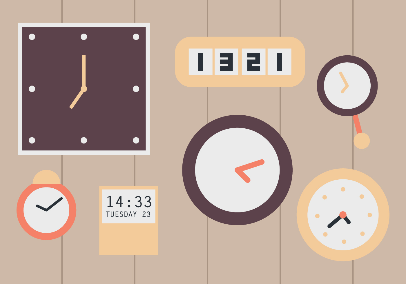 Wall Clocks 114665 Vector Art at Vecteezy