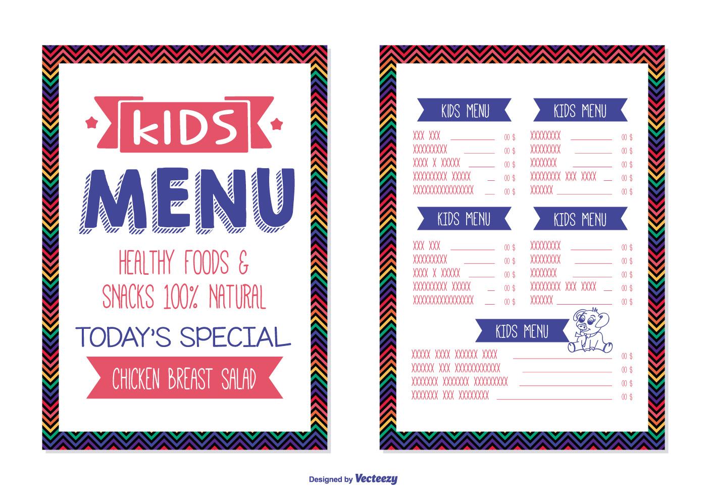 Kids Menu Template 114701 Vector Art at Vecteezy