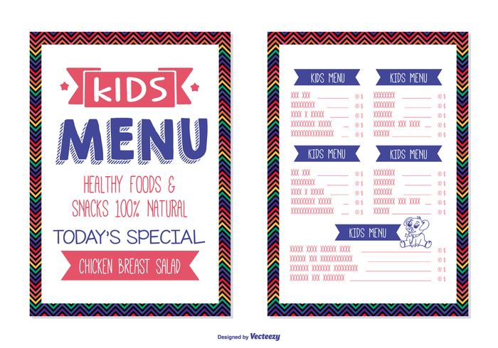 Kids Menu Template vector