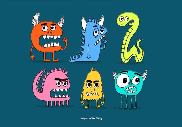 Dibujado Monster Friend Vectores