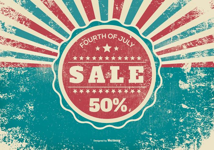 Grunge Fourth of July Sale Illustration vector