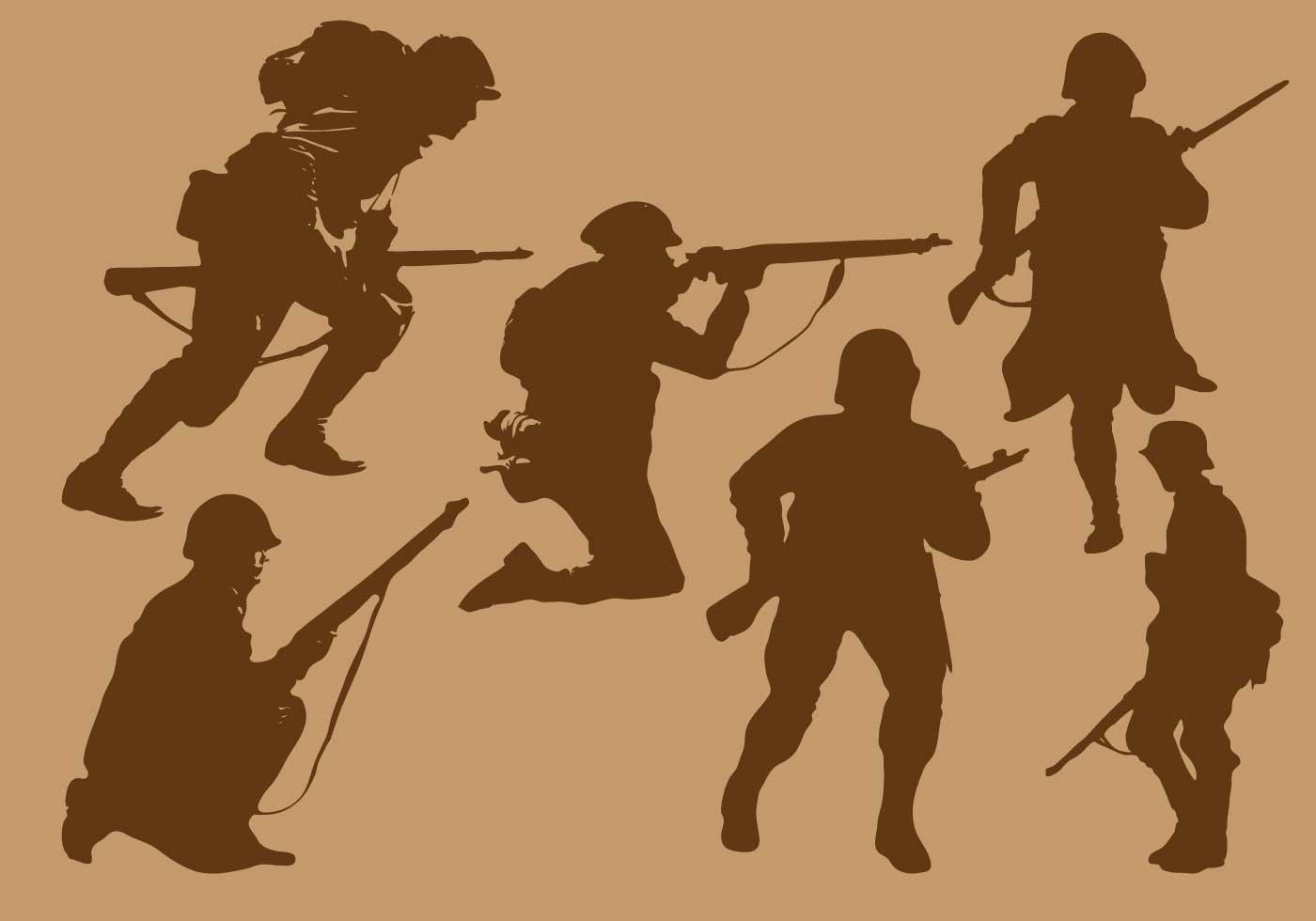 World War 2 Soldier Silhouette Vectors 114803 Vector Art at Vecteezy