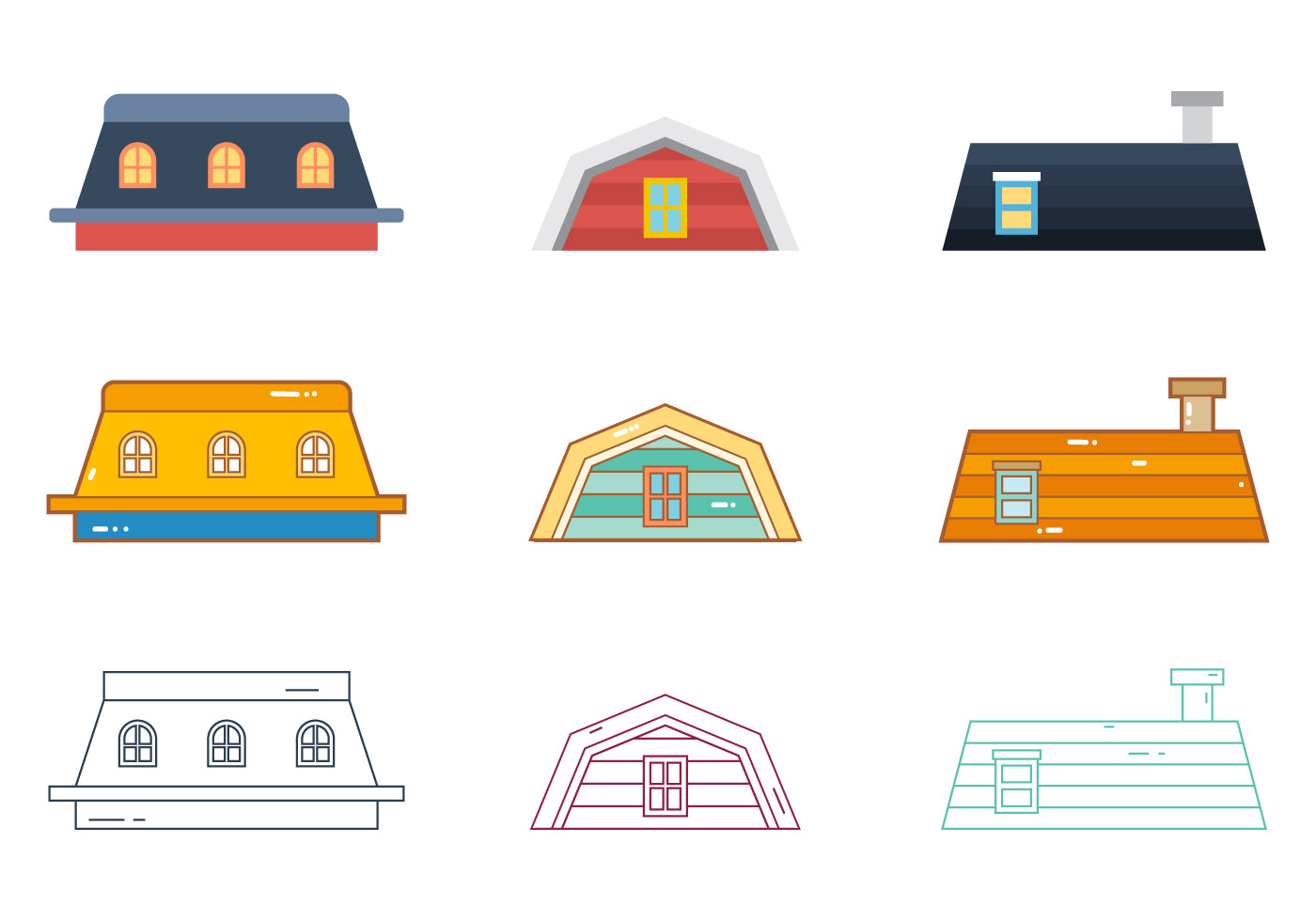 Free Rooftops Vector 4 114829 Vector Art at Vecteezy