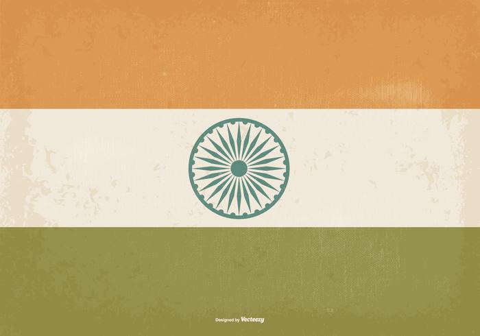 Old Vintage Style India Flag vector