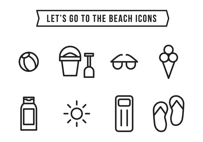 Iconos de la playa vector