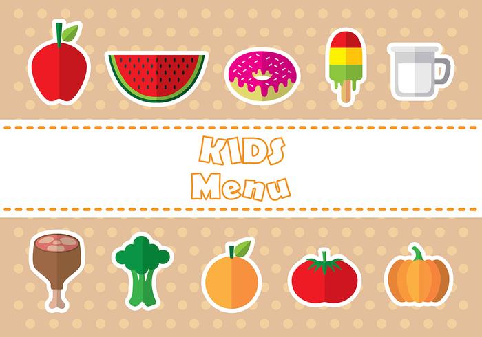 Kids menu icon vectors Kids menu icon vectors
