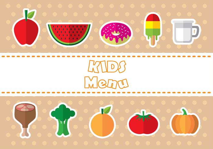 Kids menu icon vectors 